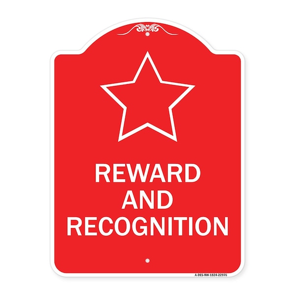 Signmission Designer Series Sign-Reward and Recognition, Red & White Aluminum Sign, 18" x 24", RW-1824-22976 A-DES-RW-1824-22976 - main